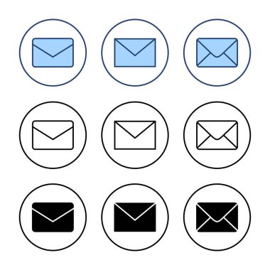 Posta simgesi vektörü. e-posta işareti ve sembol. E- posta simgesi. Zarf simgesi