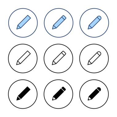 Kalem simgesi vektörü. Kalem işareti ve sembol. Simge vektörünü düzenle