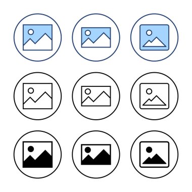 Resim simgesi vektörü. Fotoğraf galerisi işareti ve sembol. resim simgesi