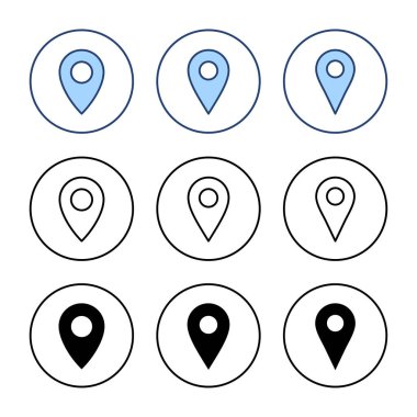 Pin simgesi vektörü. Yer işareti ve sembol. hedef simgesi. harita iğnesi