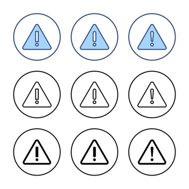Ünlem tehlikesi ikon vektörü. Dikkat işareti ve sembol. Dikkat işareti