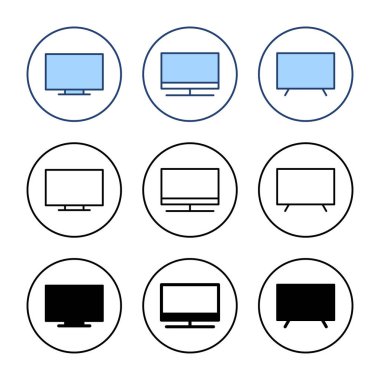 Televizyon ikonu vektörü. televizyon işareti ve sembol