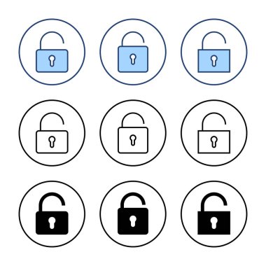 Simge vektörünü aç. İşaret ve sembolün kilidini aç. Kilitlenmemiş asma kilit simgesi