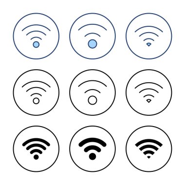 Wifi simge vektörü. İşaret işareti ve sembol. Kablosuz simge