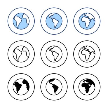 Dünya haritası vektörü. Dünya haritası işareti ve sembolü. Dünya simgesi