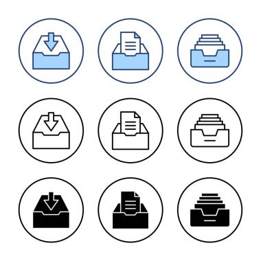Dizin simgesi vektörünü arşivle. Belge vektör simgesi. Depolama simgesini arşivle.