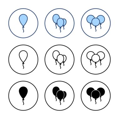 Balon simgesi vektörü. Parti balonu işareti ve sembolü