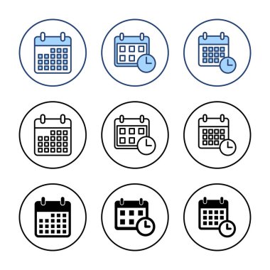 Takvim simgesi vektörü. Takvim işareti ve sembol. Simge simgesini ayarla