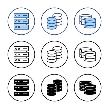 Veritabanı simge vektörü. veritabanı işareti ve sembolü