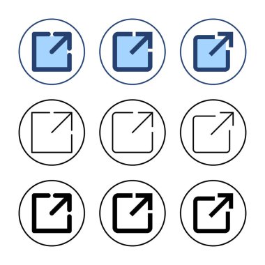 Dış bağlantı simgesi vektörü. bağlantı işareti ve sembol. hiper bağlantı sembolü