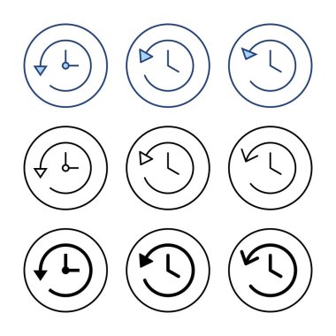 Tarih simgesi vektörü. Son olay geçmişi işareti ve simgesi
