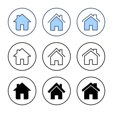 Ev ikonu vektörü. Ev işareti ve sembol