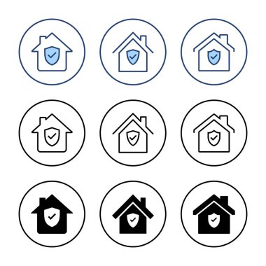 Ev sigortası ikonu vektörü. ev koruma işareti ve sembol