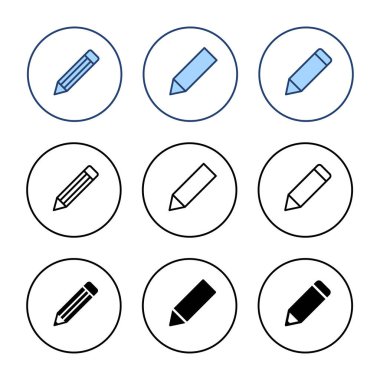 Kalem simgesi vektörü. Kalem işareti ve sembol. Simge vektörünü düzenle