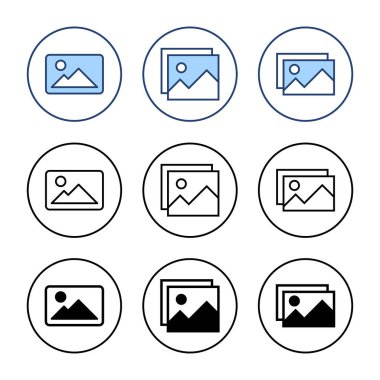 Resim simgesi vektörü. Fotoğraf galerisi işareti ve sembol. resim simgesi