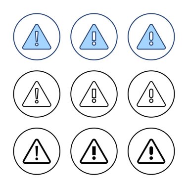 Ünlem tehlikesi ikon vektörü. Dikkat işareti ve sembol. Dikkat işareti