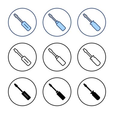 Tornavida simgesi vektörü. Araçlar işareti ve sembol
