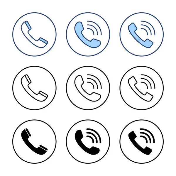 Wezwij Wektor Ikony Znak Symbol Telefonu Ikona Telefonu Skontaktuj Się Ilustracja Stockowa