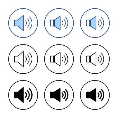 Sözcü simgesi vektörü. Ses düzeyi ve sembol. Hoparlör ikonu. ses sembolü