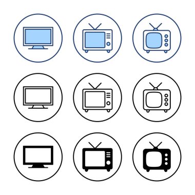 Televizyon ikonu vektörü. televizyon işareti ve sembol