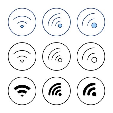 Wifi simge vektörü. İşaret işareti ve sembol. Kablosuz simge