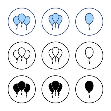 Balon simgesi vektörü. Parti balonu işareti ve sembolü