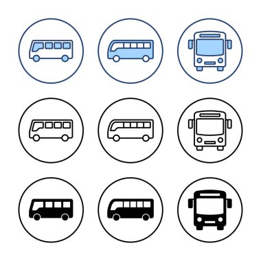 Otobüs simgesi vektörü. otobüs işareti ve sembol