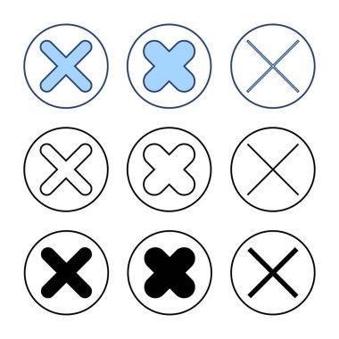 Simge vektörünü kapat. İşareti ve sembolü sil. çapraz işaret