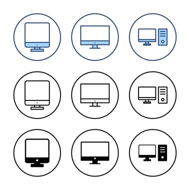 Bilgisayar simgesi vektörü. bilgisayar izleme işareti ve simgesi