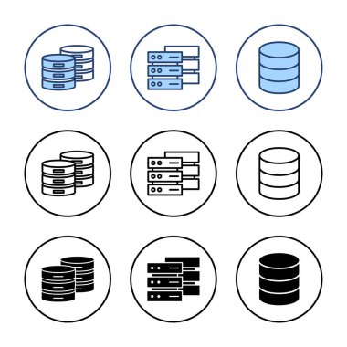 Veritabanı simge vektörü. veritabanı işareti ve sembolü