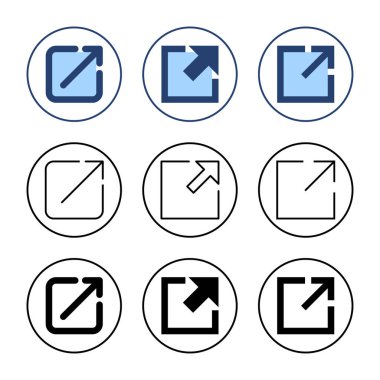 Dış bağlantı simgesi vektörü. bağlantı işareti ve sembol. hiper bağlantı sembolü