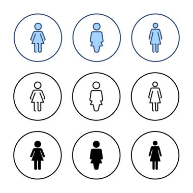 Kadın ikon vektörü. Kadın imzası ve sembolü