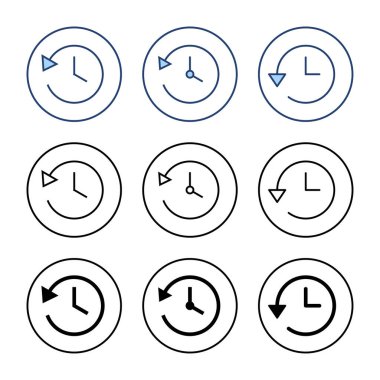 Tarih simgesi vektörü. Son olay geçmişi işareti ve simgesi
