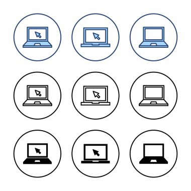 Dizüstü bilgisayar simgesi vektörü. bilgisayar işareti ve sembol