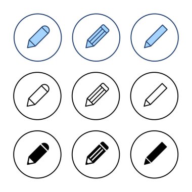 Kalem simgesi vektörü. Kalem işareti ve sembol. Simge vektörünü düzenle