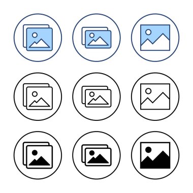 Resim simgesi vektörü. Fotoğraf galerisi işareti ve sembol. resim simgesi