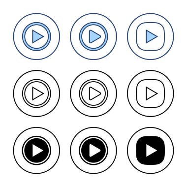 Simge vektörünü oynat. Düğme işareti ve sembolü çal