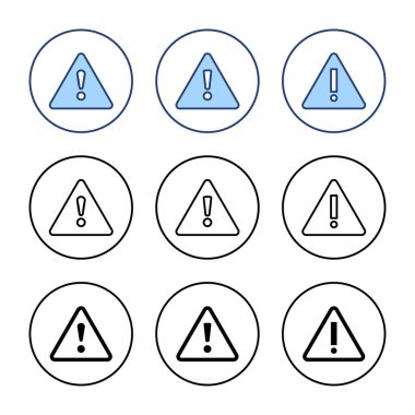 Ünlem tehlikesi ikon vektörü. Dikkat işareti ve sembol. Dikkat işareti