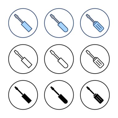 Tornavida simgesi vektörü. Araçlar işareti ve sembol