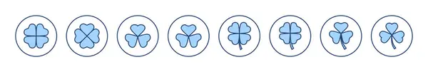Διάνυσμα Εικονιδίων Σύμβολο Και Σύμβολο Τριφυλλιού Εικονίδιο Τετράφυλλου Τριφύλλου Royalty Free Εικονογραφήσεις Αρχείου