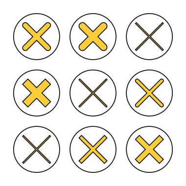 Simge kümesi vektörünü kapat. İşareti ve sembolü sil. çapraz işaret