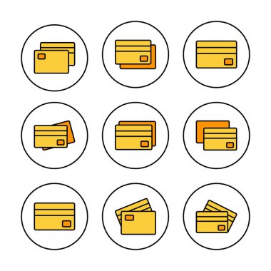Kredi kartı simgesi belirleme vektörü. Kredi kartı ödeme imzası ve sembolü