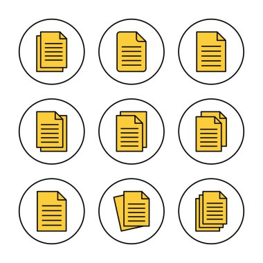 Belge simgesi belirleme vektörü. Kağıt ve sembol. Dosya Simgesi