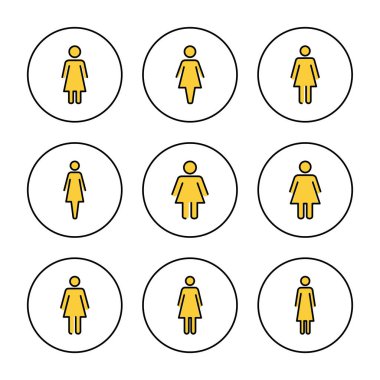 Dişi simge kümesi vektörü. Kadın imzası ve sembolü