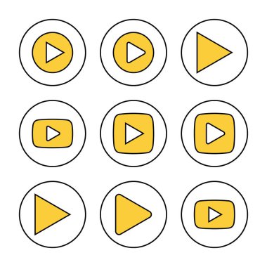 Simge kümesi vektörünü çal. Düğme işareti ve sembolü çal