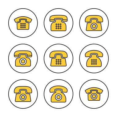 Telefon simgesi belirlenmiş vektör. telefon işareti ve sembol