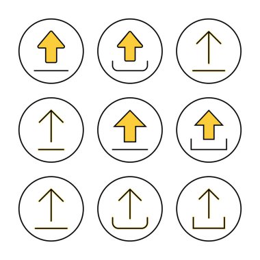 Simge kümesi vektörünü yükle. veri işareti ve sembolü yükle