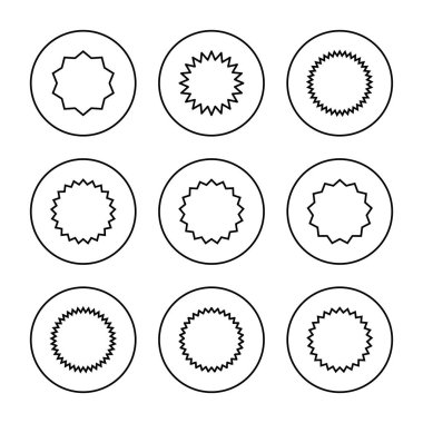 Rozet simgesi ayarlandı. Ödül ikon vektörü. İşaret ve simgelere ulaş