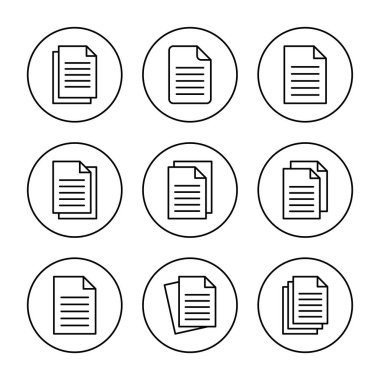 Belge simgesi belirleme vektörü. Kağıt ve sembol. Dosya Simgesi