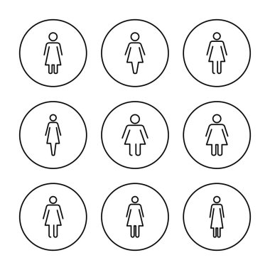 Dişi simge kümesi vektörü. Kadın imzası ve sembolü